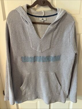 Walt Disney World cozy knit pullover hoodie gray/blue Size Medium